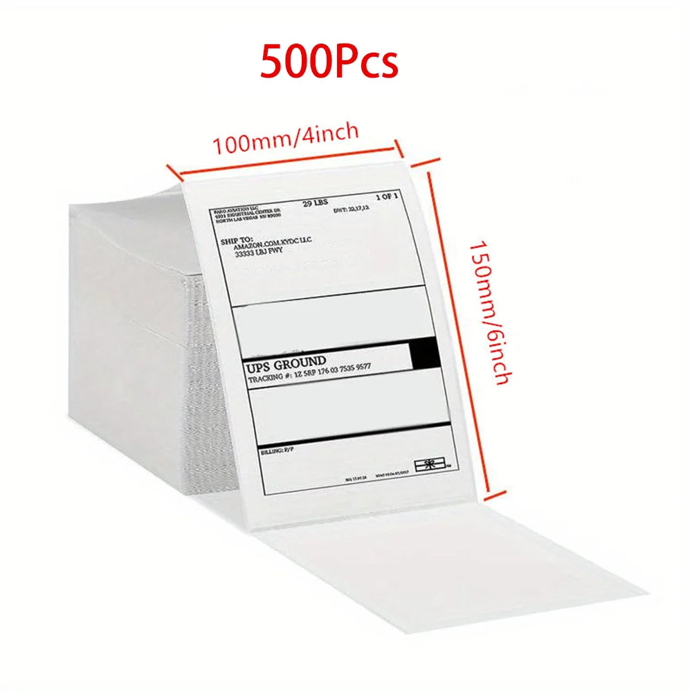 4x6inch Thermal Printer Papers 100x150mm White Labels Sticker For Shipping Labels DHL UPS Express LOGO Barcode For P50/D100/D