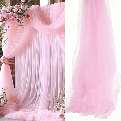 75cm X 6M White Wedding Tulle Arch Draping Fabric Backdrop 28.7" X 20FT Sheer Drapes Fabric for Wedding Ceremony Birthday Par