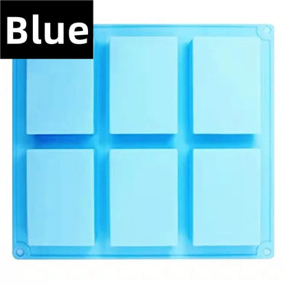 Newest 6 Grids Rectangle Silicone Soap Making Molds DIY Chocolate Mousse Cake Bakeware Ice Cream Mould Tools Birthday Gifts 2