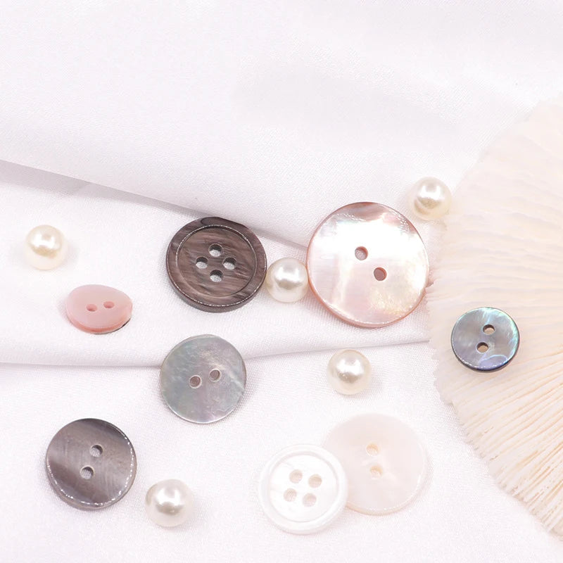 10Pcs Natural Pearl Shell Buttons for Clothing Sewing Accessories Scrapbooking DIY Crafts Garment Decoration Round Shell Butt