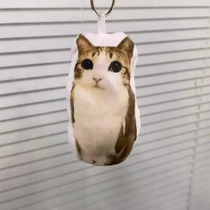 Cat Voice Keychain With Sound Funny Cute Rotating Keyring Pendant Portable Plush Cartoon Bag Pendant Gift For Backpacks 열쇠고리