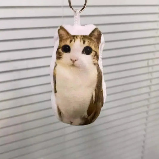 Cat Voice Keychain With Sound Funny Cute Rotating Keyring Pendant Portable Plush Cartoon Bag Pendant Gift For Backpacks 열쇠고리