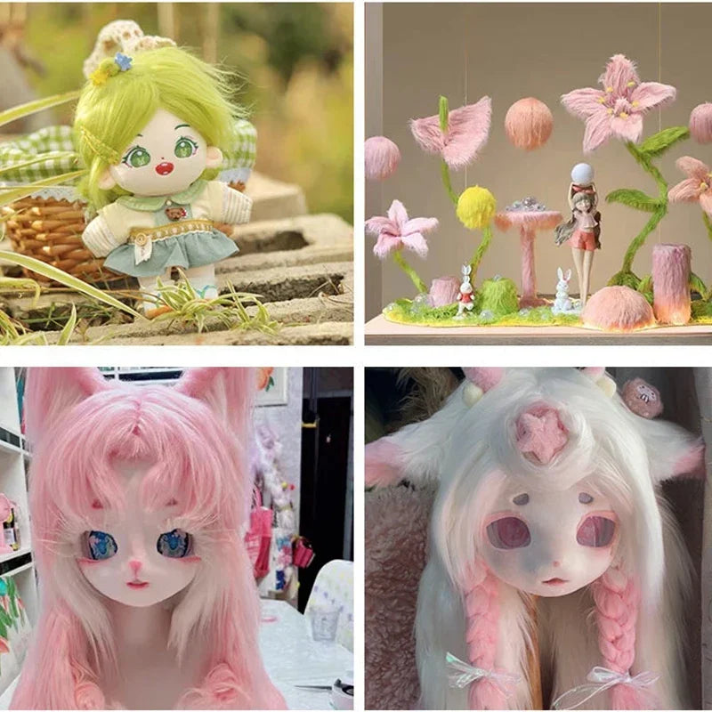 25x45cm 9cmPile Faux Fur Fabric For Sewing Doll Toy Beard Hair DIY Patchwork Material Accessories Home Decoration Cosplay Fab