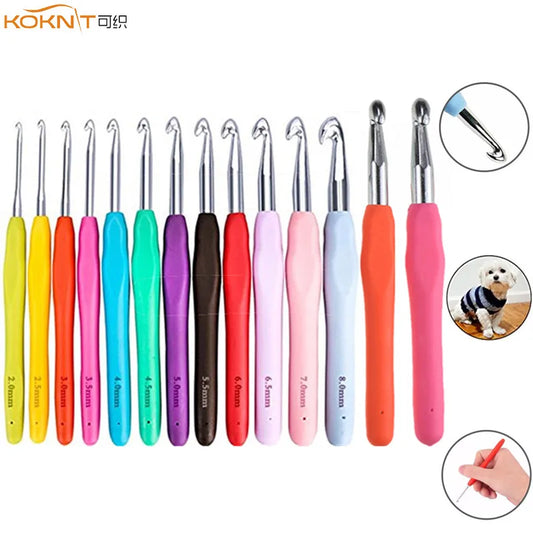 KOKNIT 1pcs Crochet Hook Mix Size 1.0mm to 10.0mm Soft Handle Knitting Hooks Needles DIY Craft Yarn Sewing Needle For Mom's G