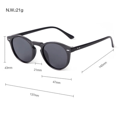 Vintage Fashion Round Sunglasses Women Men 2024 Brand Design Retro Rivet Yellow Blue Lens Square Sun Glasses Male Female Gogg