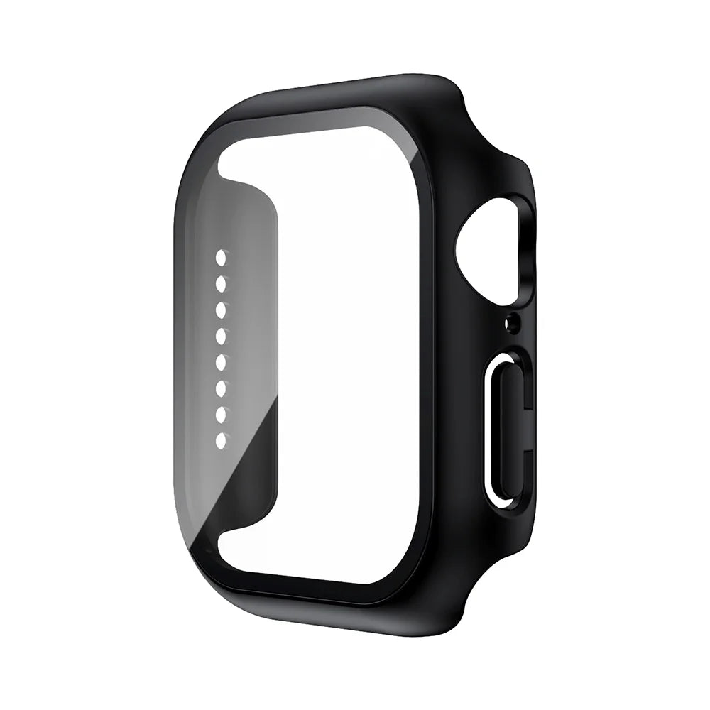 Tempered Glass+Case For Apple Watch 38mm 40mm 41mm 42mm 44mm 45mm 46mm Screen Protector Protective Cover iWatch 10 8 7 9 6 SE
