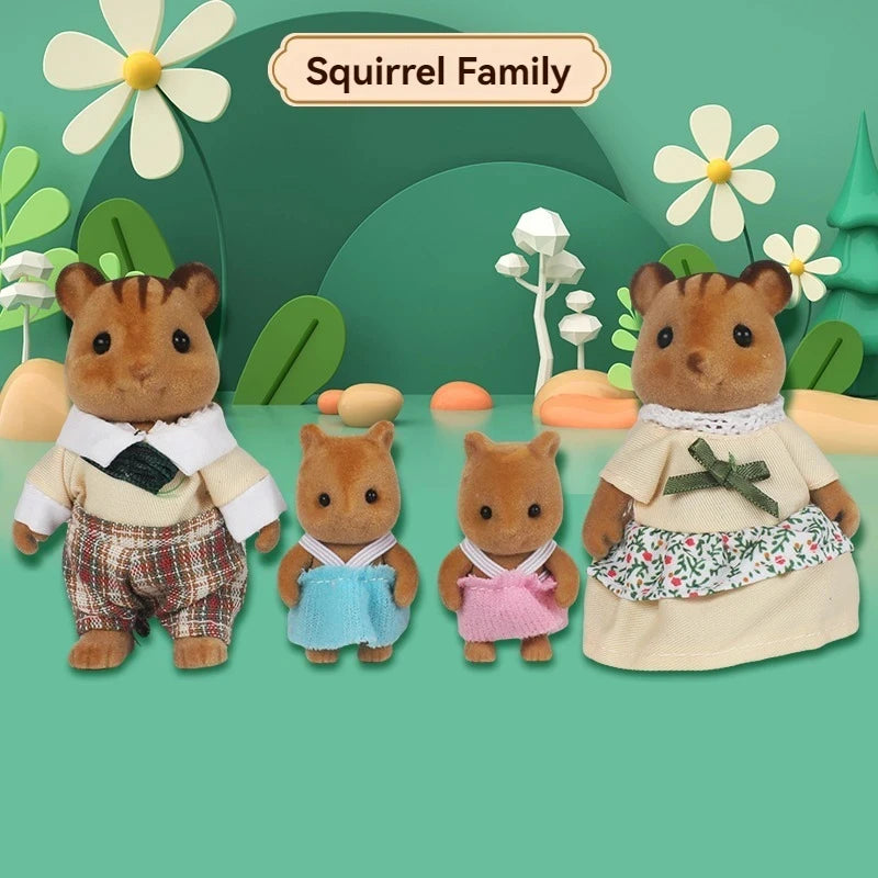Forest Animal Family 1_12 Dollhouse Accessories Mini_yythk - Squirrel family