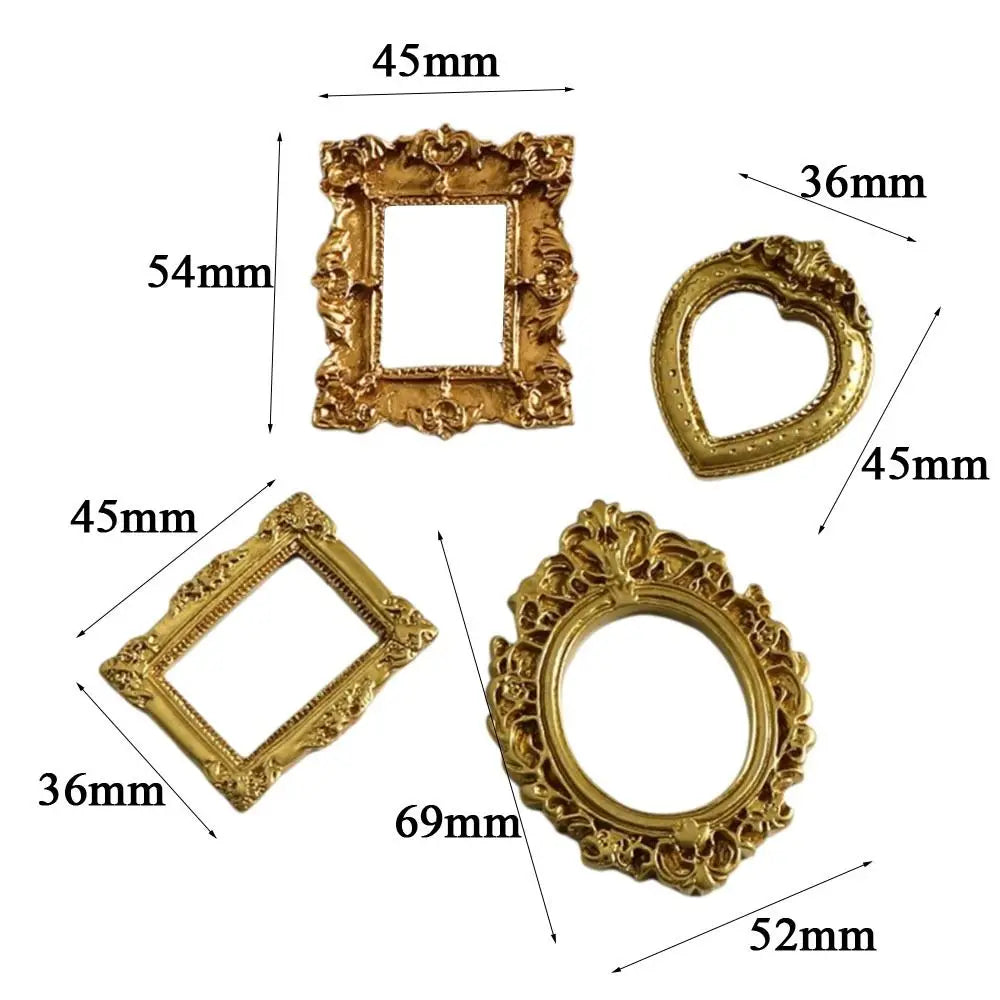 Vintage Resin DIY Shadow Box Frame Gold DIY Memory Display Frames Mini Photo Frames Gifts