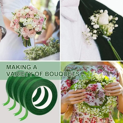 10/1Rolls Green Bouquet Floral Tapes Self-adhesive Stamen Wrapping Paper Tape DIY Flowers Decor for Florist Wedding Party Pro