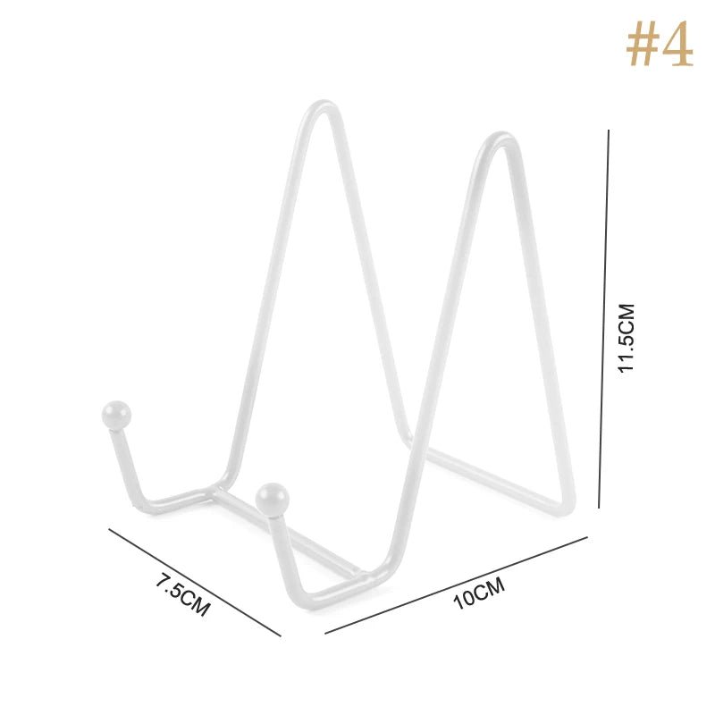 1pc Plate Display Stand Picture Easel Metal Plate Stands Holder Display Pictures Frame Photo Decorative Plate Dish Tabletop A