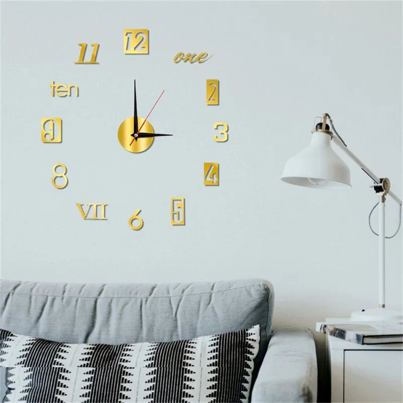 Creative Luminous Silent Wall Clock DIY Living Room Bedroom Three-dimensional Decorative Digital Clock Acrylic Wall Home Deco