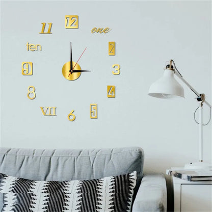 Creative Luminous Silent Wall Clock DIY Living Room Bedroom Three-dimensional Decorative Digital Clock Acrylic Wall Home Deco