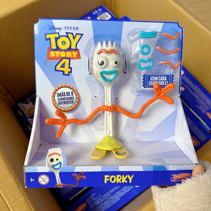 Original 18CM Disney Toy Story4 Forky Woody Buzz Jessie Interchangeable Toy Action Figure Anime Figurine Doll Gift