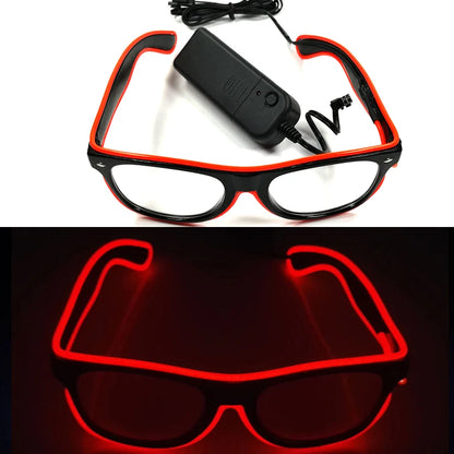 1PC Light Up LED Glasses Glow Sunglasses EL Wire Neon Glasses Glow in The Dark Party Supplies Neon Party Favors for Adults - 