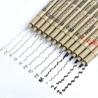 1pcs Sakura Pigma Micron Fine Pen Waterproof Smooth Black Ink Fineliner Drawing Pens Art Sketch Marker Liner Rotulador Tekene