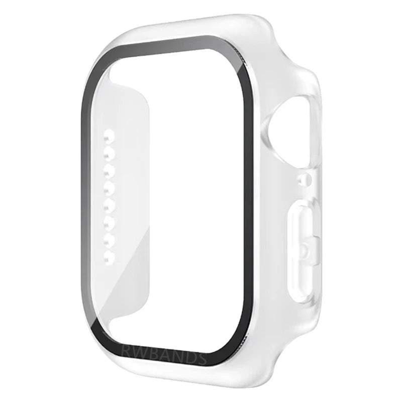 Glass+Cover For Apple Watch case 44mm 40mm 41 42 45 mm 49mm 46mm Screen Protector iWatch series Ultra 10 9 8 7 6 SE 5 Accesso