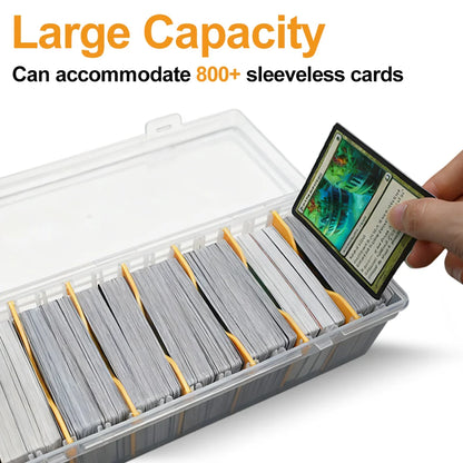 Holds 800+ Trading Card Storage Box for MTG PKM Cards Plastic Large Clear Compartmentalized Organizer Card Case for Sports PT