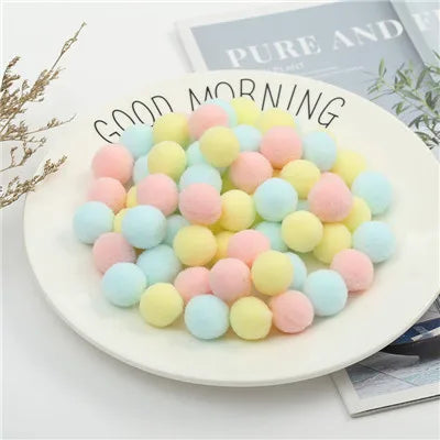 Pompoms 8/10/15/20/25/30mm Soft Pompons Colorful Fluffy Plush Craft DIY Pom Pom Fur Ball Pon Pon Home Decoration Kids Toys 10