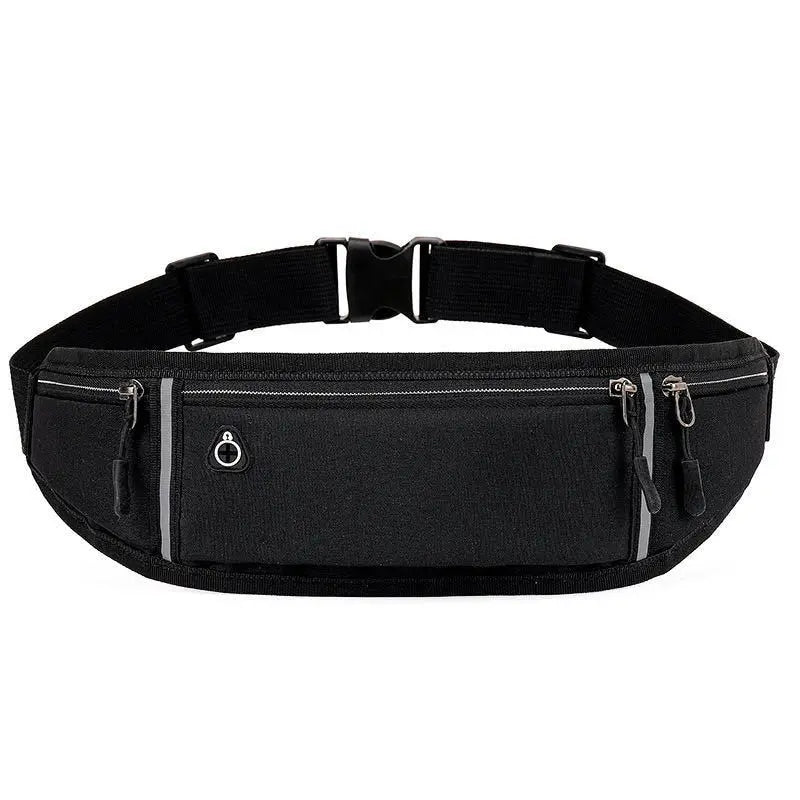 Professional Running Waist Bag Sports Belt Pouch Mobile Phone Case Men Women Hidden Pouch Gym Sports Bags Running Pack - Blac