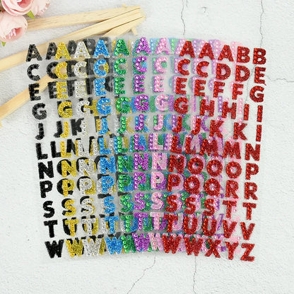1Pcs Glitter A-Z Alphabet Letters Sticker Scrapbooking Stationery School Supplies Black/Gold/Silver/Red/Blue/Pink/Purple/Gree