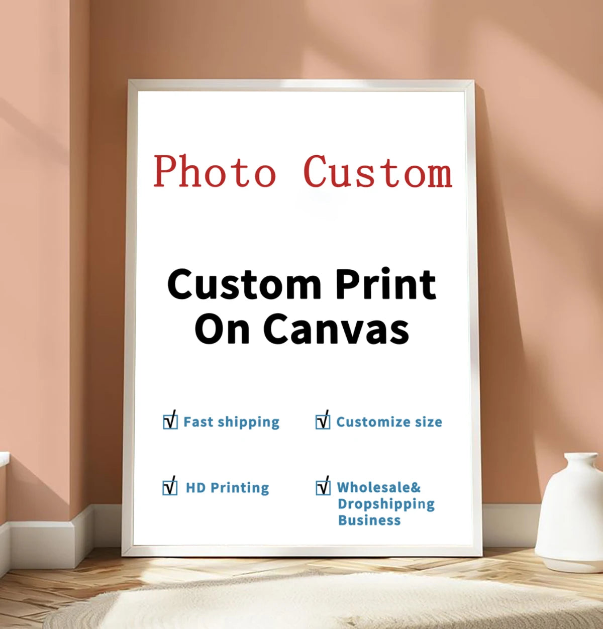 Custom Painting Canvas HD Print Customized Your Picture Personalized Wall Art Poster Photos for Living Room Home Decoration