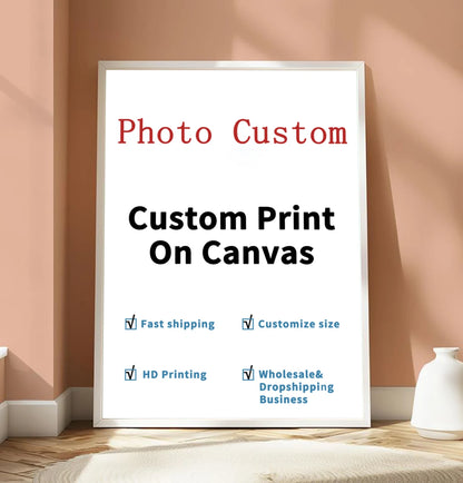 Custom Painting Canvas HD Print Customized Your Picture Personalized Wall Art Poster Photos for Living Room Home Decoration