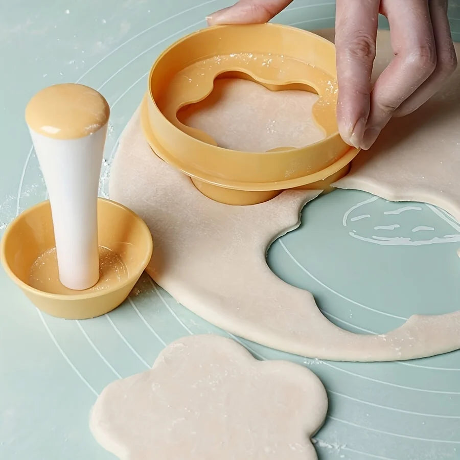 Pastry Dough Tamper Set Flower Shaped Cutter Cake Mold Creative Cake Cup Presser Biscuit Mold Pie Tamper Kitchen DIY Baking T