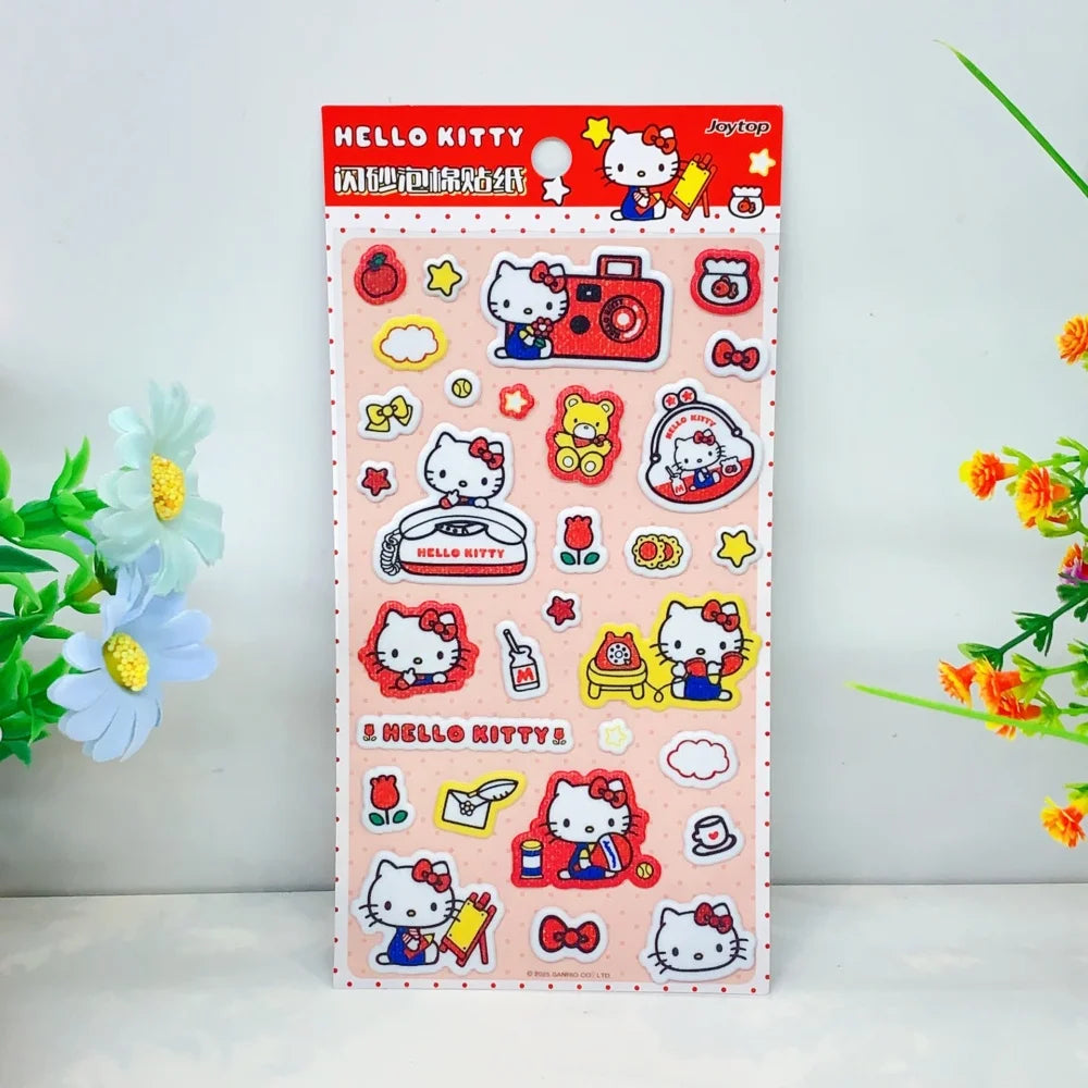 Genuine Sanrio Hello Kitty Sticker Book Journaling Supplies Planner Scrapbooking Laptop Phone Deco Decals Girls Toys Gifts