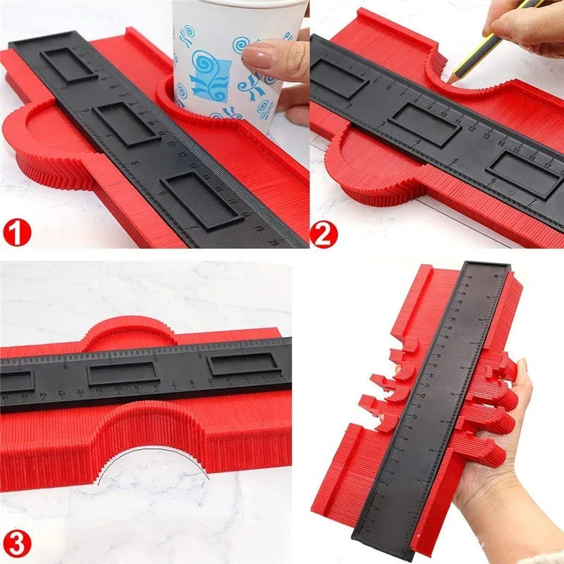 Contour Gauge Cutting Template Multi-Functio Measuring Instrument Woodworking Tool Tiles Measure Ruler Construction Contour T