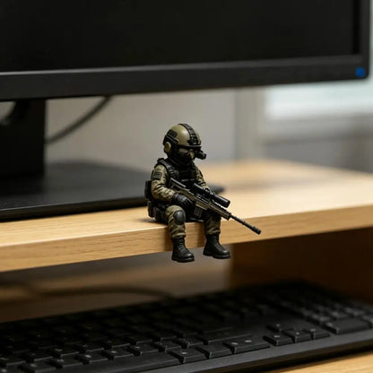 Soldier Decoration Sitting Snipers Statue Armed Special Forces Statue Military Soldier Sculpture Collectible Model
