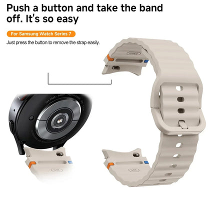 Original Silicone Band for Samsung Galaxy Watch 7 FE 6 4 Classic 5 Pro 44mm 40mm 43mm 47mm 45mm Bracelet Galaxy Watch6 7 Stra