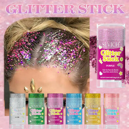 Sparkling Sequins Glitter Gel Stick Mermaid Sequin Body Glitter Gel Cosmetic Hair Glitter Festival Makeup for Christmas Party