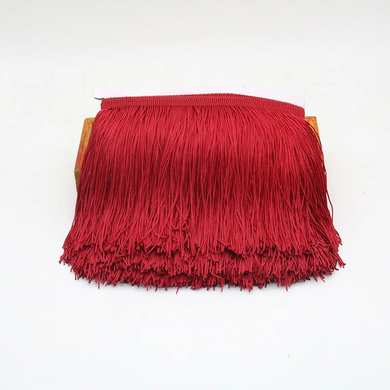 Lace Ribbon, 10 Yards Tassel Trim for Dress Trimming, Do It Yourself Crafts & Scrapbooking - Jujube red / 10 yards