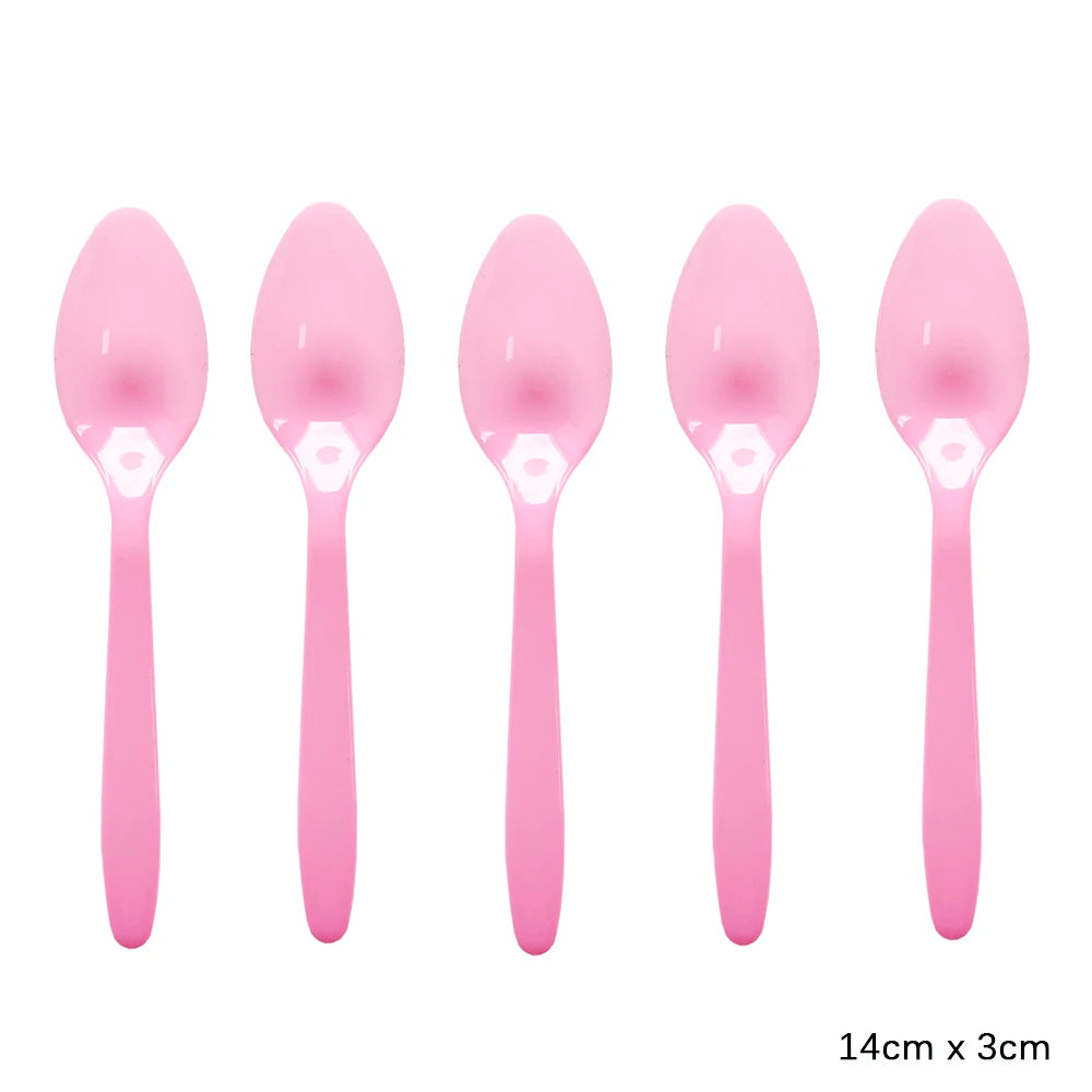 Disposable Knife Fork Spoon Cutlery Set Pink Blue Disposable Tableware Birthday Party Decorations Wedding Baby Shower Supplie