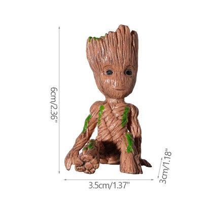 Desktop Decor Mini Anime Figurine Tree Man Miniature Model Cute Groot Doll Toy Home Accessories Ornament Handicraft Gifts - O