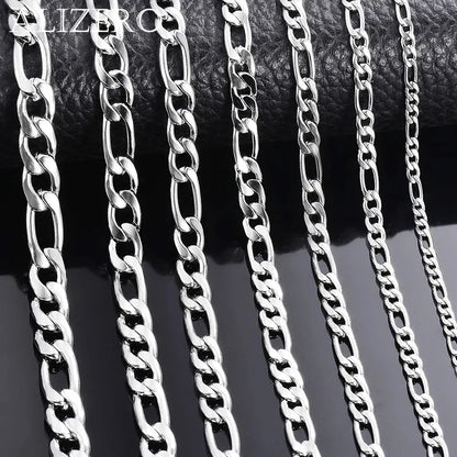 925 Sterling Silver Necklace 2-12mm Width 40-75cm Long Chain Lobster Clasp Men and Women Engagement Jewelry