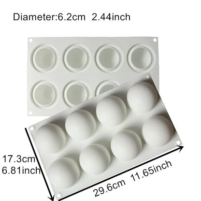 Silicone Chocolate Mold Silicon Ball Cake Moulds 3D Half Sphere Candy Truffle Baking Tray 1piece - 6.2cm ball