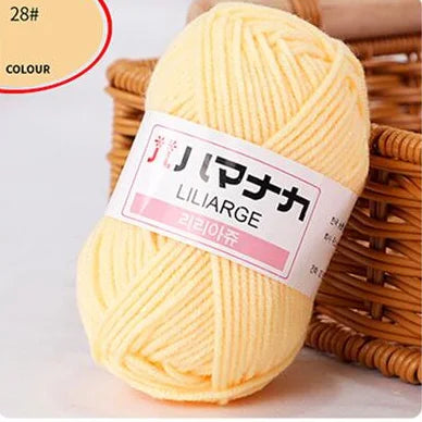 25G Milk Sweet Soft Baby Cotton Knitting Wool Thick Fiber Yarn Velvet Hand Threads for Knitting Wool Crochet Yarn for DIY Swe