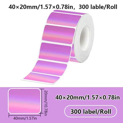 1Roll 40x20MM Compatible Phomemo M110 M220 M200 Self-Adhesive Color Laser Thermal Paper, E210 P50 Detong P1 HPRT T20 MAKER