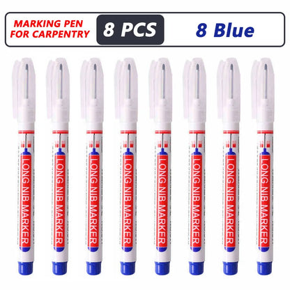 iLMH 4-40Pcs Deep Hole Long Nib Head Marker For Metal Perforating Pen Waterproof Bathroom Woodworking Decor Multi-Purpose Too