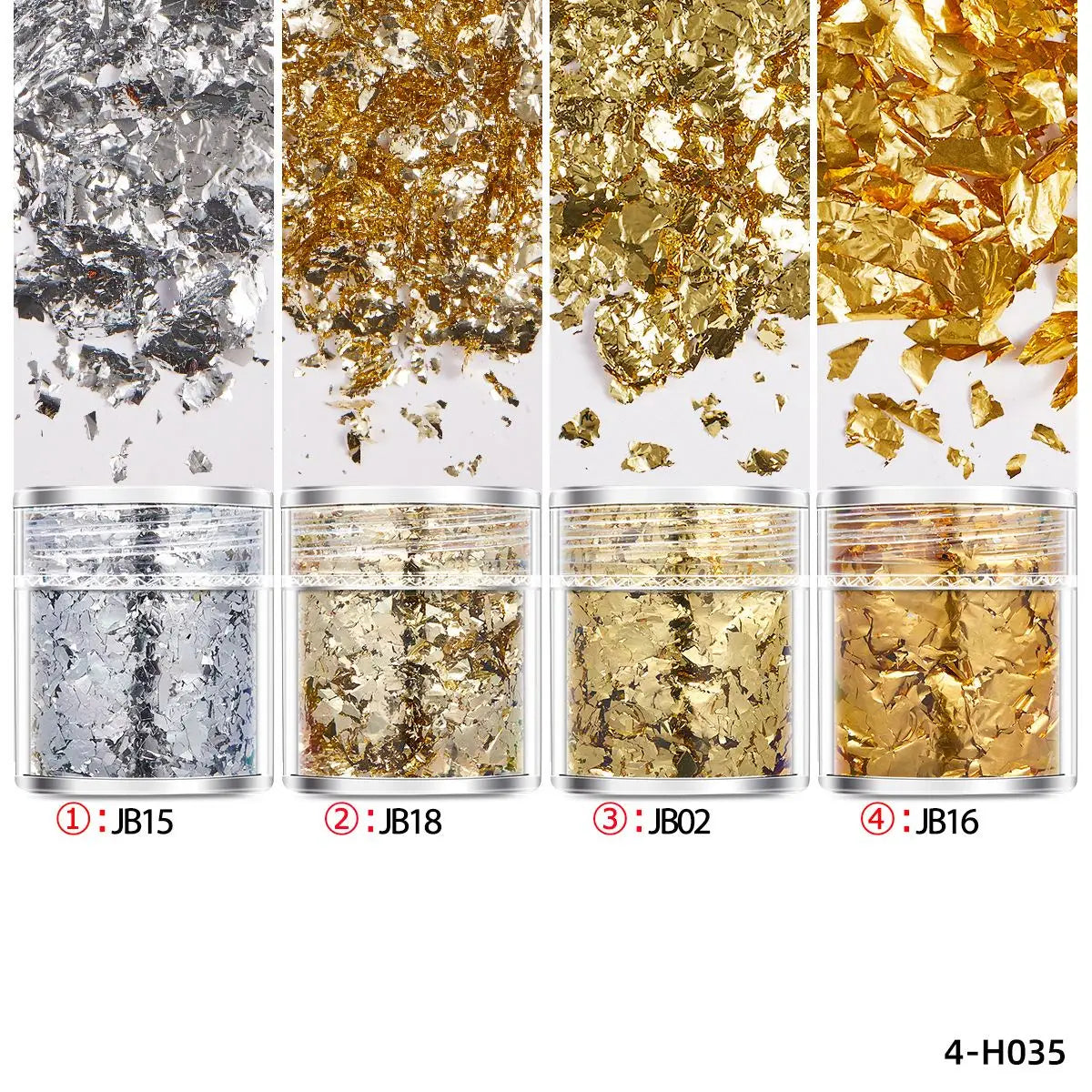 4Bottles/Set Gold Foil Leaf Flake Craft For Epoxy Resin Mold Jewelry Making Decoration Gold Foil Paper Nail Art Glitter Suppl