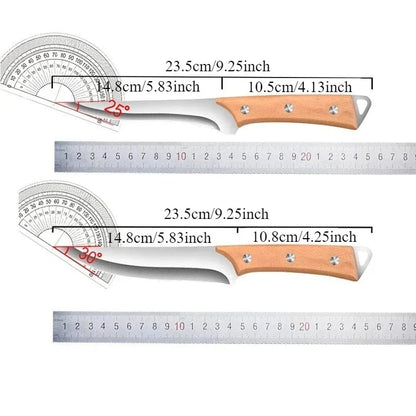 Stainless Steel Fillet Boning Knife Professional Chef's Kitchen Knife Forged Meat Cleaver Fish Slicing Knife Wooden Handle