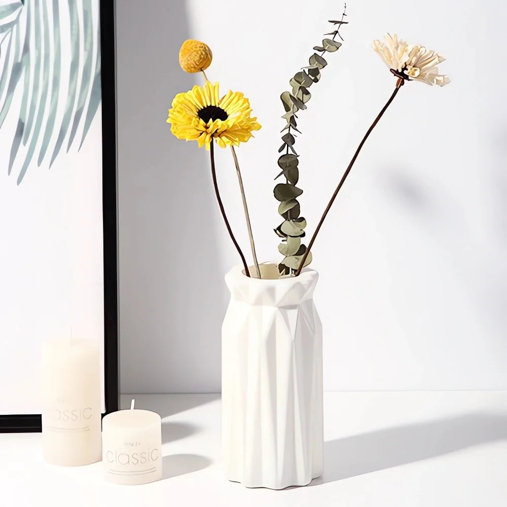 Nordic Plastic Vase Simple Small Fresh Flower Pot Storage Bottle For Flowers Living Room Modern Home Decorations Ornaments - 