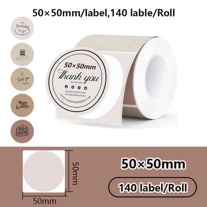 Munbyn/Nelko Holographic Laser Label Sticker Matte Silver Thermal Paper for M110 M220 M200 E210 P50 PM220 DETONG P1 WP9520 Ma