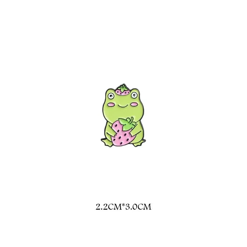 Cute Funny Vertical Middle Finger Frog Alloy Brooch Creative Cartoon Animal Badge Personality All-match Clothing Accessories 