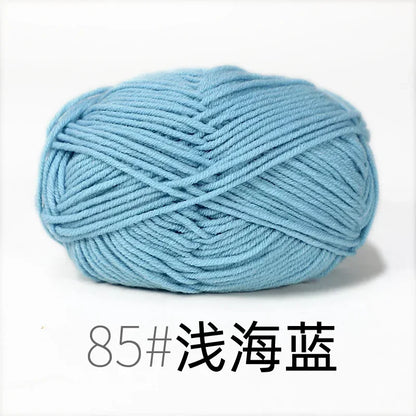 50g 4ply Milk Cotton Knitting Wool Yarn Needlework Dyed Lanas For Crochet Craft Sweater Hat Dolls Sewing Knitting Tools - 85