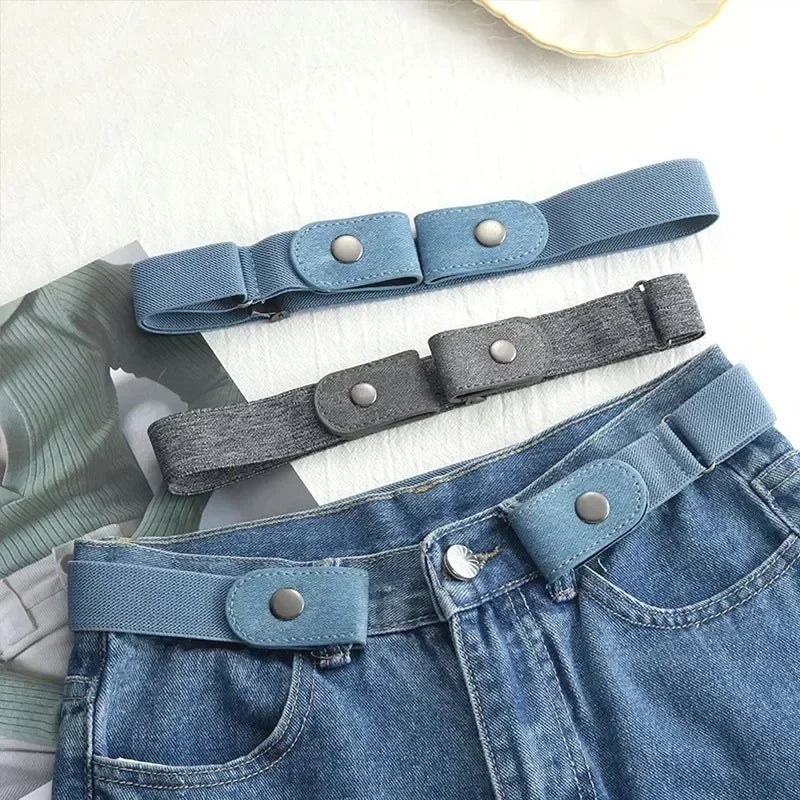 2024 Canvas Adjustable Elastic Waist Band Invisible Belt Buckle-Free Belts for Women Men Jean Pants Dress No Buckle Easy To W