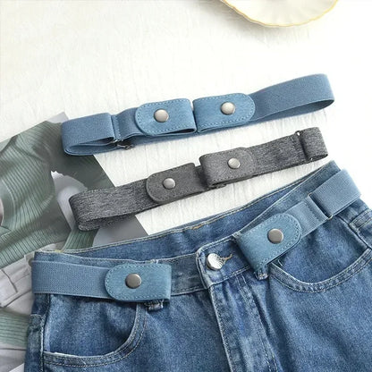2024 Canvas Adjustable Elastic Waist Band Invisible Belt Buckle-Free Belts for Women Men Jean Pants Dress No Buckle Easy To W