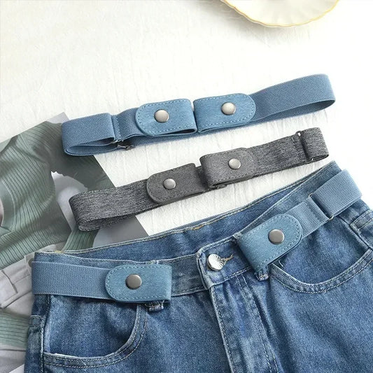 2024 Canvas Adjustable Elastic Waist Band Invisible Belt Buckle-Free Belts for Women Men Jean Pants Dress No Buckle Easy To W