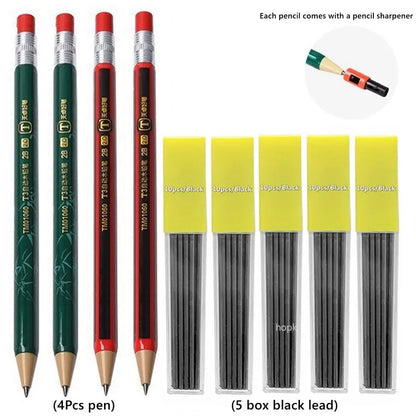 2.0 mm Mechanical Pencils Set 2B Automatic Student Pencils with Sharpener Color Pencil Leads School Pens Kawaii Cute Statione